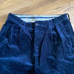 Polo Ralph Lauren Pleated Corduroy Pants Navy 34